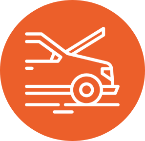 Car with wrench and gear