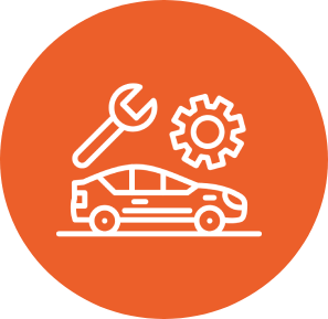 Car with wrench and gear